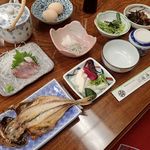 民宿 保海荘 - 朝食のセッティング；ご飯のススムおかずが大杉ﾃﾞｽ(^^;) @2018/05/27