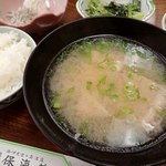 民宿 保海荘 - ご飯と味噌汁(金目粗)；金目の持ち味が汁に浸み出しとても美味い @2018/05/27