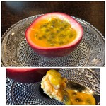 やまぐち - ◆パッションフルーツ　フォアグラ パッションフルーツの下には「フォアグラ」が。軽い酸味を感じるパッションフルーツとフォアグラが合い美味しい。