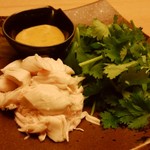 焼鳥 そっぷ - パクチーと蒸鶏590円