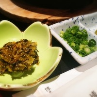 博多華味鳥 銀座4丁目店 - 明太高菜と薬味