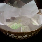 このカゴで、てっちりと雑炊をつくります