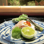 大文字屋　龍田川 - 5.焼物:甘鯛 長野産こしあぶら揚げ 大根と胡瓜のすり下ろし