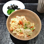 大文字屋　龍田川 - 8.食事:桜エビと筍の土鍋焚きご飯 香物