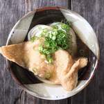 讃岐うどん がもう - うどん 小(1玉) @150円
                                あげ @100円
                                おだしにきつねの甘いつゆが染み出すのもまたおいしい…！