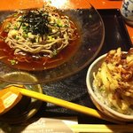 Sushi Tofuro - 北海道山わさび冷やしそば＋かき揚げ小丼