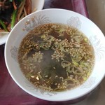 三栄飯店 - スープ（レバにら定食）