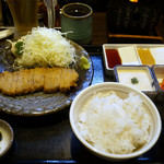 ”牛かつ130g明太麦飯とろろセット　１５００円税込