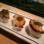 三陸あじ処 寿し利 - あわびステーキにぎり