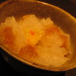 鳥焼 笹や - お通し：大根おろし