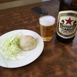 レストラン 倉井 - ポテトサラダ・瓶ビール