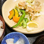 Yume an - 若鶏竜田揚げ塩だれ仕立てと御飯セット（943円）