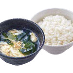 国産牛焼肉くいどん - ワカたまスープ+ごはんセット