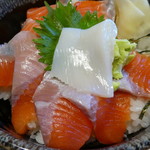 寿司吉 - 美味しそうなサーモンとイカそうめん♪