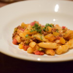 カバティエッディ　あじとパプリカのトマトソース@1,400円：3人用に、別皿での提供