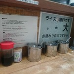 横浜ラーメン 武蔵家  - 卓上の薬味類