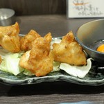 つかふき屋 - 地鶏むね山椒唐揚げ卵黄ソース