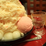 甘味処 古今茶家 - 白玉といちごアイス