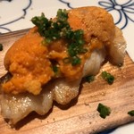 野嵯和 - のど黒に生うに乗せ