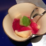 野嵯和 - 桃とイチジク、赤紫蘇のジュレ