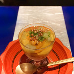 野嵯和 - 毛蟹、オクラ、山口雲丹、トウモロコシのピューレ