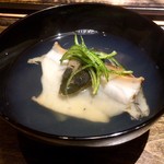 御料理 光安 - 鮑と青芋茎