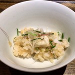御料理 光安 - ぐじの炊き込みご飯(あさつき・茗荷・実山椒)