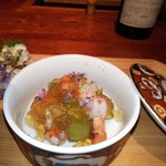 中島町倶楽部 - 車エビ、賀茂茄子、鰹出汁のジュレ