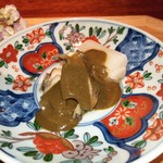 中島町倶楽部 - アワビと芋茎、肝ソース