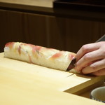 銀座 しのはら - 茗荷と鯛の寿司