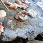 きのこの里 鈴加園 - お肉を焼いているところ♪