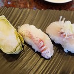廻る富山湾 すし玉 富山掛尾本店 - 富山湾５種盛り
                                白エビ・ノドグロ・カワハギ