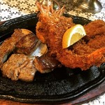 シェフ - エビフライ＋ステーキ＋クリームコロッケセット：1,200円