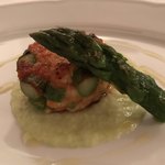 トラットリア トマティカ - アスパラとエビのメダリオーニ