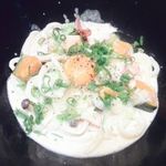 おとら 西麻布 - きのことベーコンのカルボナーラうどん