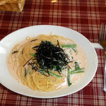 大根菜とヤリイカのクリームパスタ