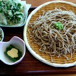 Soba Dokoro Benten - 手打ちそば大盛り1000円と天ぷら200円