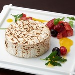 Grilled whole camembert