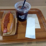 九州パンケーキカフェ - チリドッグとコーヒーのセット