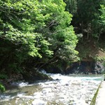 奥山の癒し処 風緑 - 店前の川