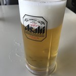 ふじみ食堂 - まずは生ビール！  頑張って走りました！