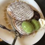 珈琲銘香 さんく - 抹茶アイスパンケーキダブル  800円