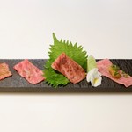 和牛肉割烹 格之進 82 - ハネシタ5種の味違い食べ比べ