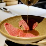 和牛肉割烹 格之進 82 - 焼きしゃぶ うちもも