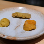 鮨 尚充 - ウニ3種（唐津・余市・大間の銀次郎プレミアム）