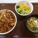Sukiya - 牛丼並サラダセット　デフォ