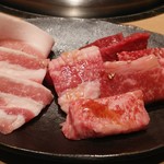 Wafuu Yakiniku Toyama Sodachi - 焼肉ランチAの肉。