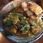 カレーノトリコ - あいがけチキン野菜＋トマトバジルソース