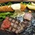焼肉とステーキの店 ノースヒル 茨戸ガーデン - サーロインスペシャル1150円、ライス･サラダ･ドリンクのセットは324円、半分近く食べてしまってます、肉ぶ厚いです