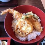 もりかけ庵 - セットの海老天丼ミニ